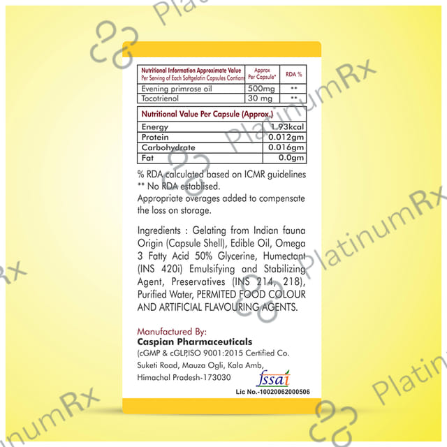 Fytika EPO 1000 Evening Primrose Oil and Tocotrienol Capsule