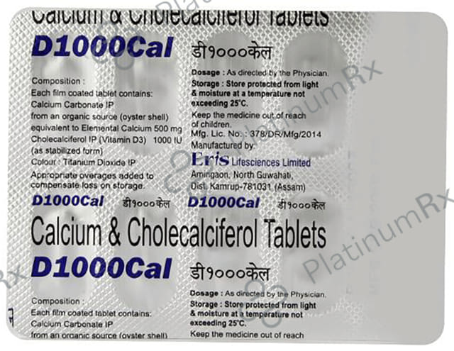 D Cal 1000IU/500mg Tablet 10s
