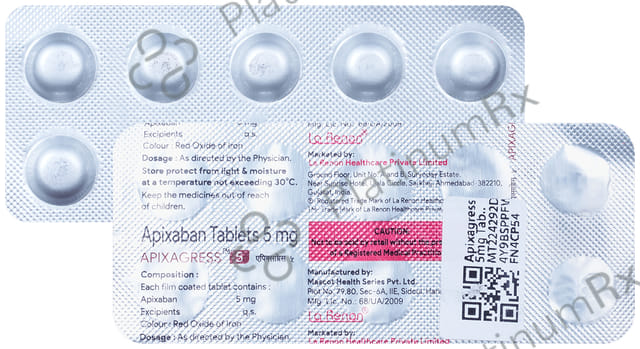 Apixagress 5mg Tablet 10s