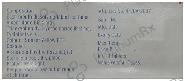 Zisper Forte 4/2mg Tablet 10s