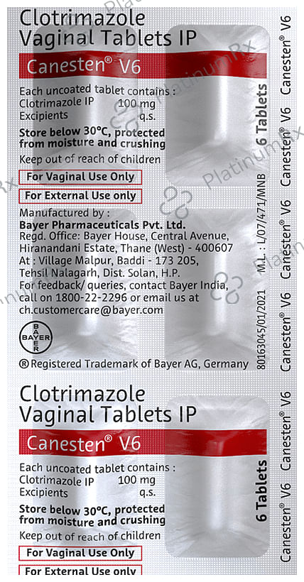 Canesten V6 100mg Tablet VT 6s