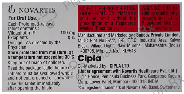 Galvus OD 100mg Tablet PR 15s