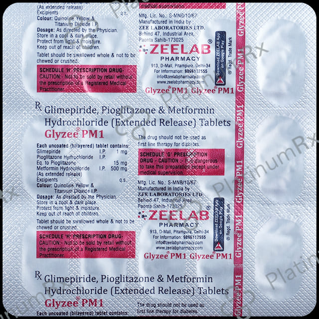 Glyzee PM1/500/15mg Tablet ER 15s