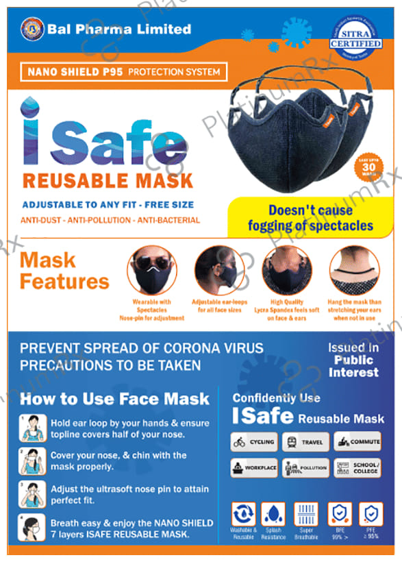 i Safe Nano Shield P95 Reusable Mask 2 masks