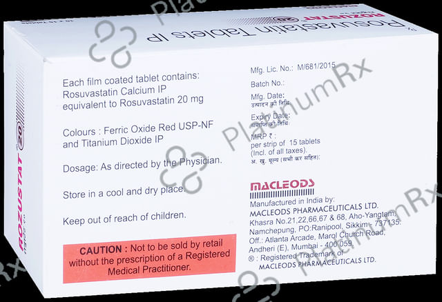 Rozustat 20mg Tablet 15s