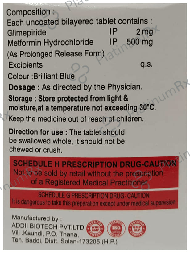 Geoglim G 2/500mg Tablet PR 15s
