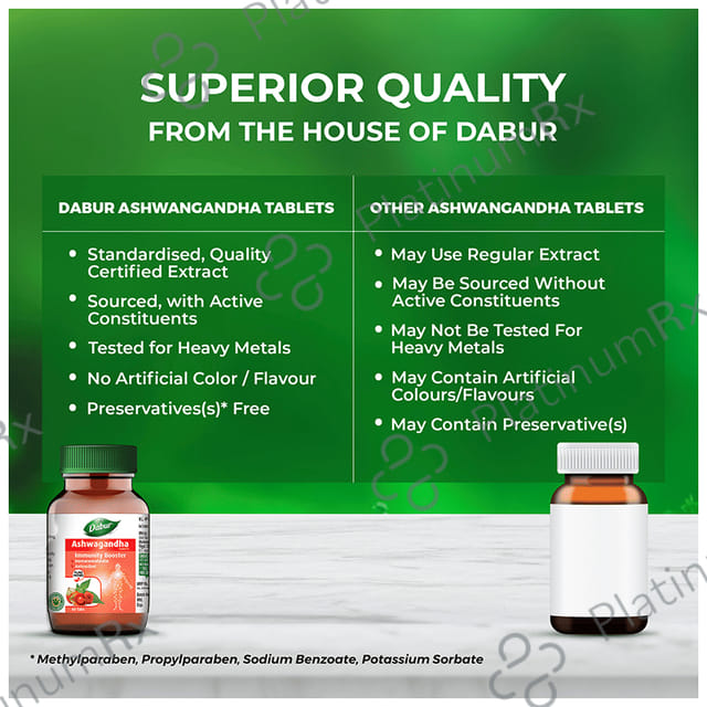 Dabur Pure Herbs Immunity Booster Ashwagandha Tablet 80s