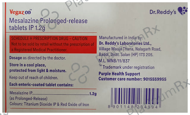 Vegaz OD PR 1200mg Tablet 10s