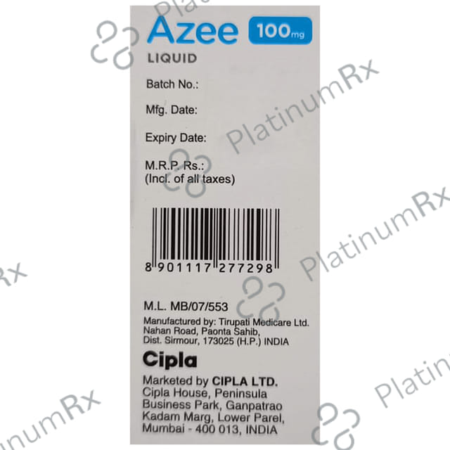 Azee 100mg Peppermint & Orange Oral Suspension 15ml