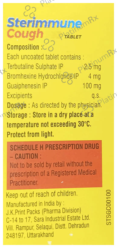 Sterimmune Cough 100/2.5/4mg Tablet 10s