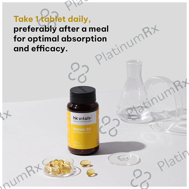 Healthkart HK Vitals Vitamin D3 Soft Gelatin Capsule 90s