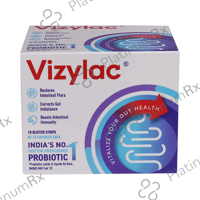 Vizylac Lactic Acid 120M Bacillus For Gut Health Capsule 15s