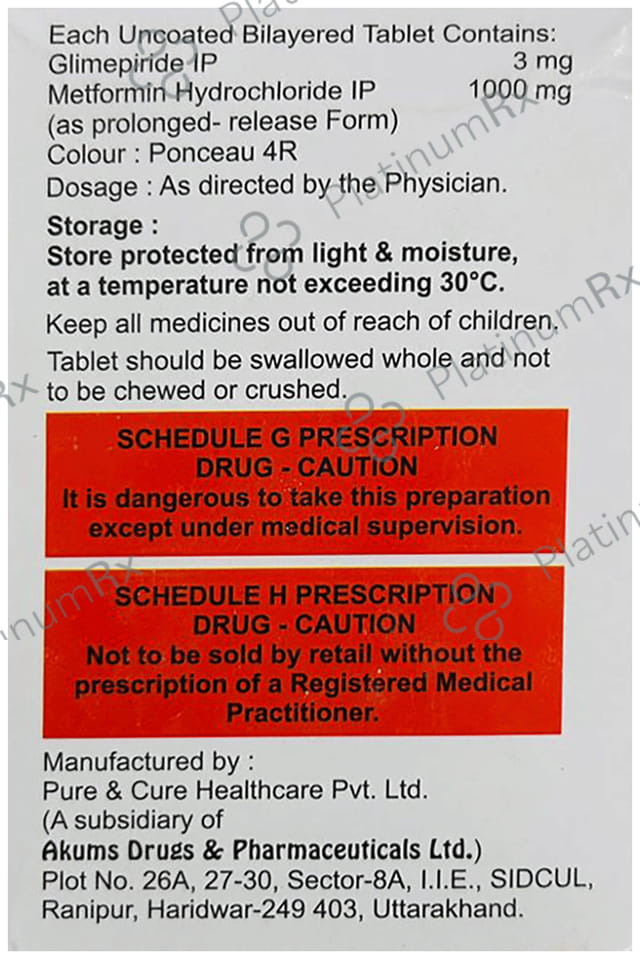 Switglim M 3mg/1000mg Tablet