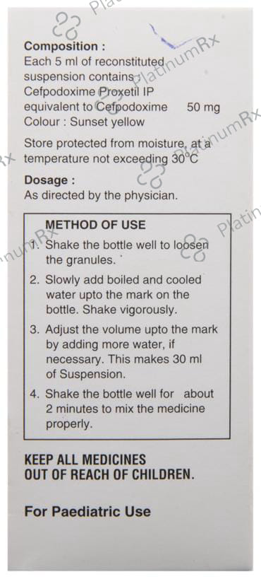 Kefpod 50mg Oral Suspension Orange 30ml