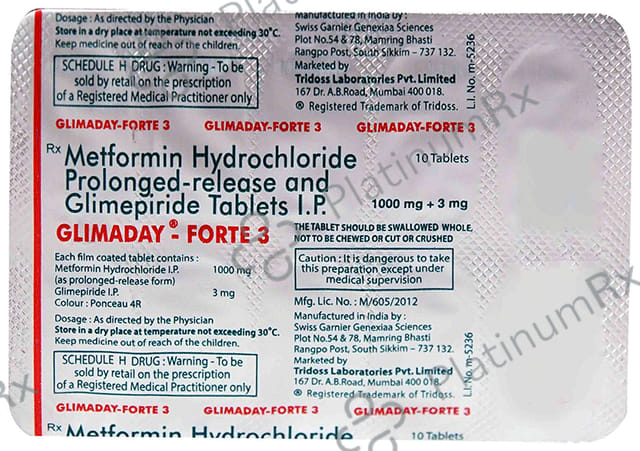 Glimaday Forte 3/1000mg Tablet PR 10s
