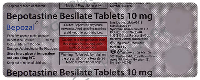 Bepozal 10mg Tablet 10s