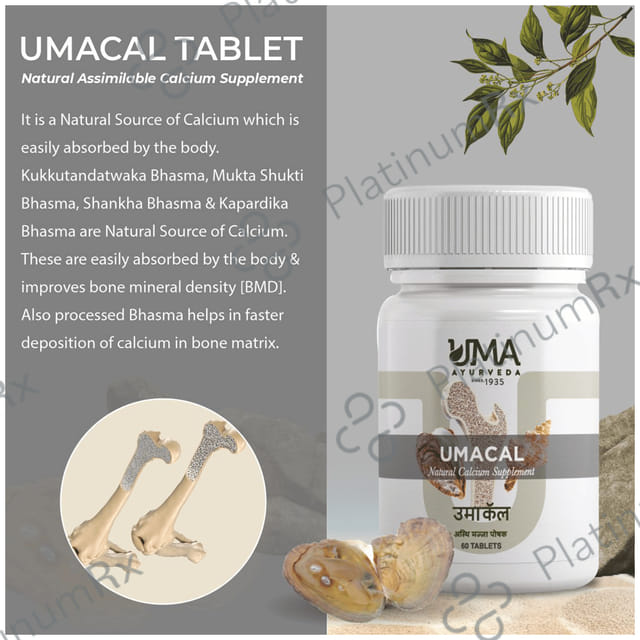 Uma Ayurveda Umacal Natural Calcium Supplement Tablet 60 tablets