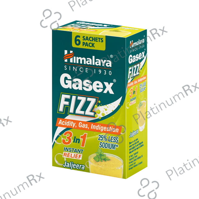 Himalaya Gasex Fizz - - Digestive Wellness- Provides Relief from Acidity & Gas (5gm Each) Jaljeera 6 Sachets