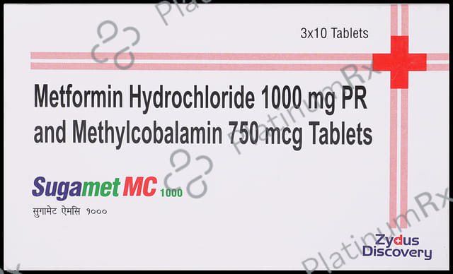 Sugamet MC 1000/750mcg Tablet PR 10s
