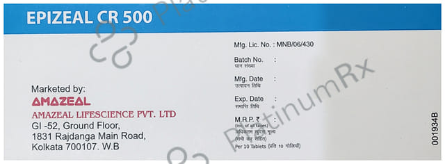 Epizeal 500mg Tablet CR