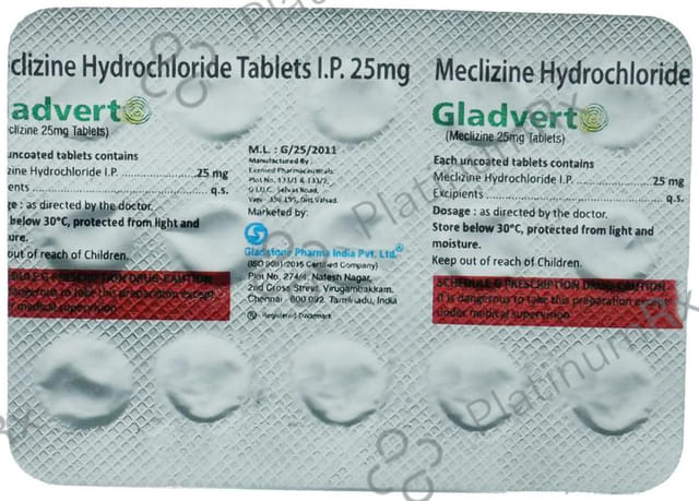Gladvert 25mg Tablet 15s