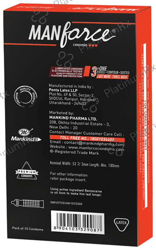 Manforce Overtime Condom Flavour Orange 10s