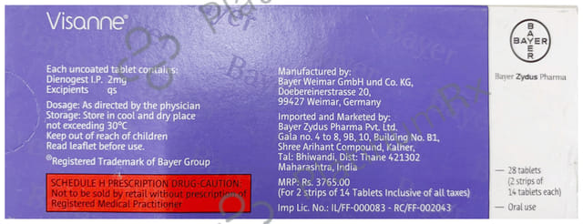 Visanne 2mg Tablet 14s