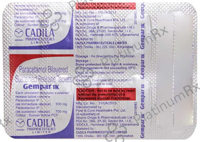 Gempar 1K 1000mg Tablet 10s