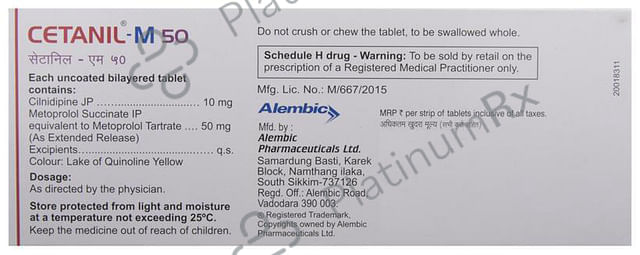 Cetanil M 10/50mg Tablet ER 10s
