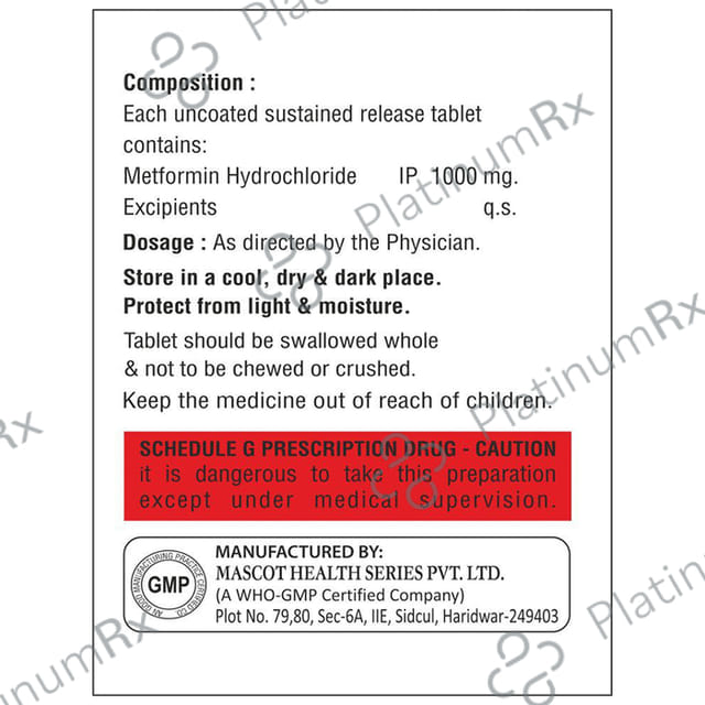 Mendformin 1000 SR Tablet