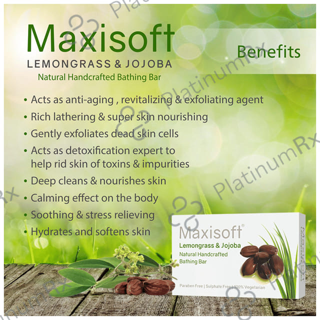 Maxisoft Lemongrass & Jojoba Bathing Bar (75gm Each) 6 units