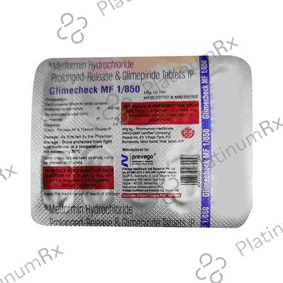 Glimecheck Mf 1/850 Tablet SR 10s