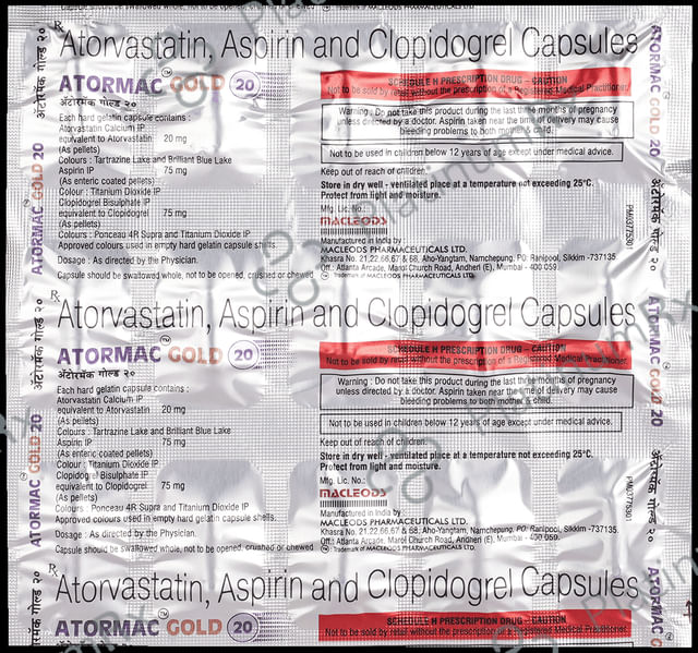 Atormac Gold 20/75/75mg Capsule 15s