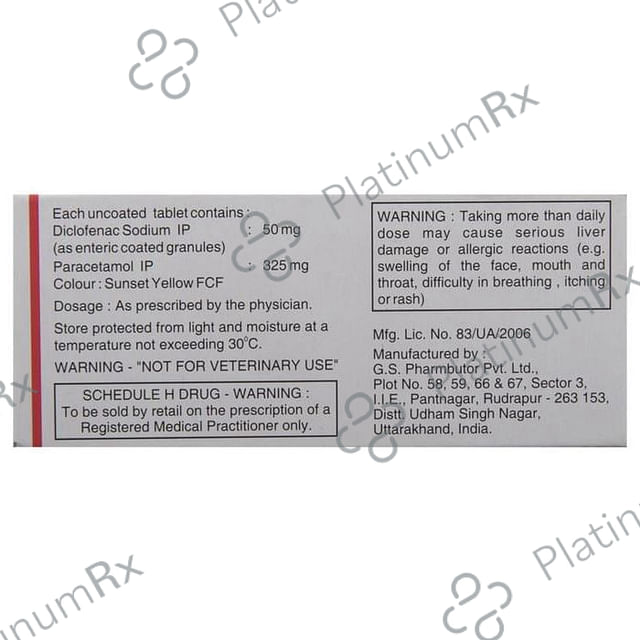 Diclomol 50/325mg Tablet 10s