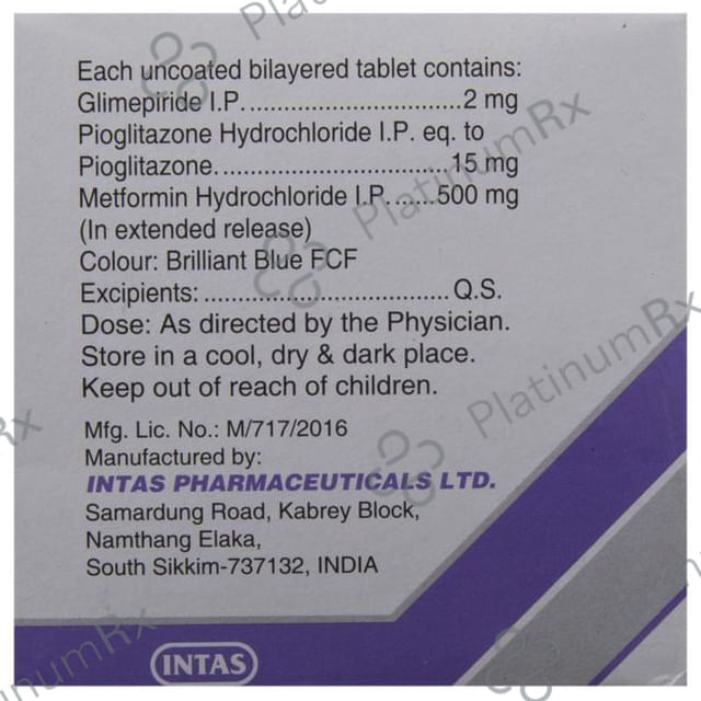 Zoryl MP 2 2/500/15mg Tablet ER 15s