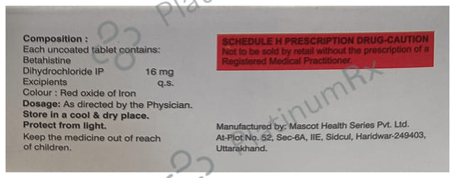 Acovert 16mg Tablet 10s