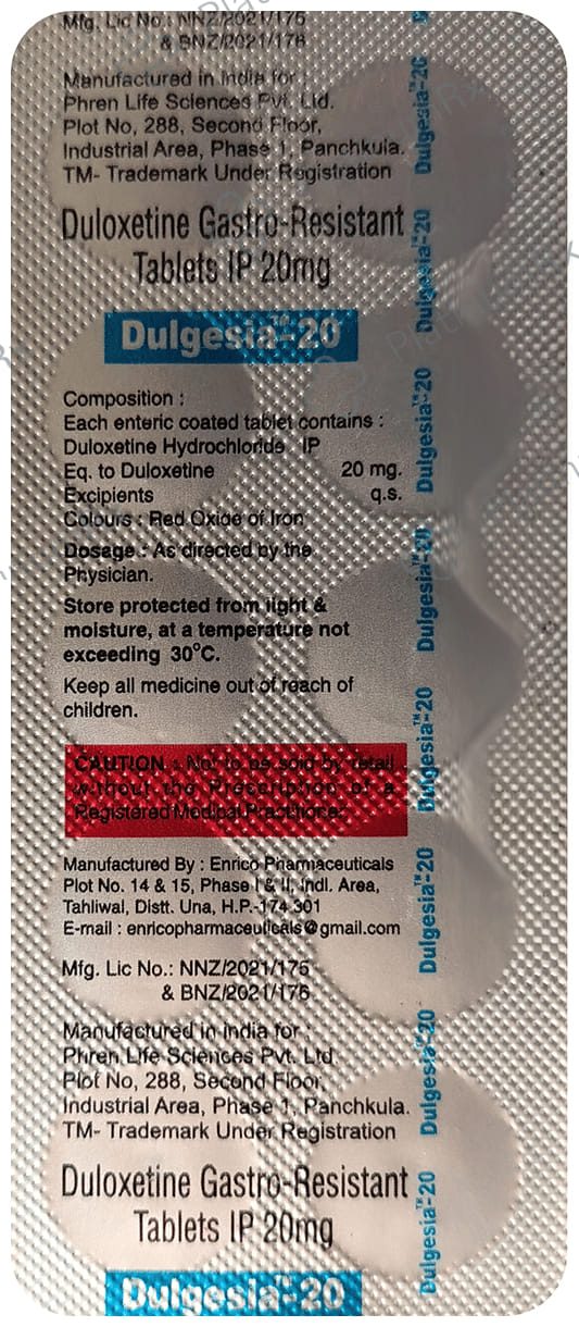 Dulgesia 20mg Tablet 10s