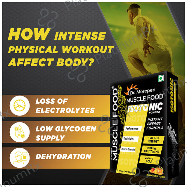 Dr. Morepen Muscle Food Isotonic Powder Mango+Orange