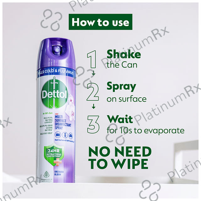 Dettol Dettol Multi-Surface Disinfectant Sanitizer Spray Bottle - 24 hours Antibacterial Protection- Germ Kill on Hard and Soft Surfaces Orchard Bloom