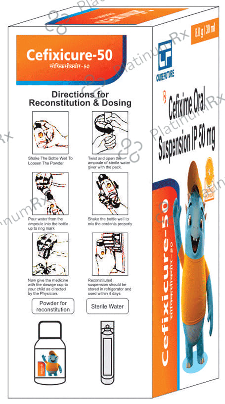 Cefixicure 50 Orange Oral Suspension
