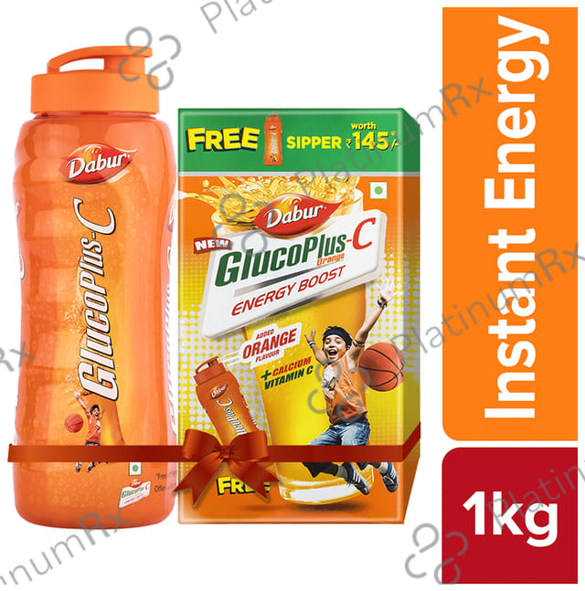 Dabur Glucoplus C Powder with Calcium & Vitamin C - Flavour Orange