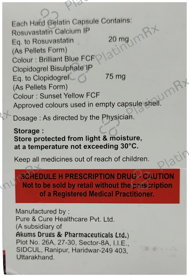 Rosycap CV 20/75mg Capsule 15s