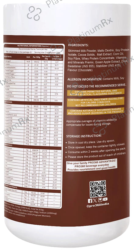 Pro360 Mom Protein Supplement for Pregnancy & Lactation - No Added Sugar - Flavour Swiss Chocolate 200 gm