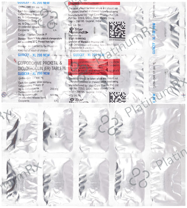 Gudcef 200/500mg Tablet XL 10s