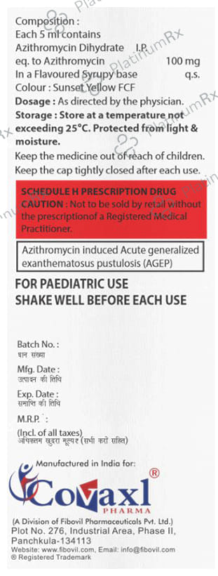 Azovaxl 100 Oral Suspension