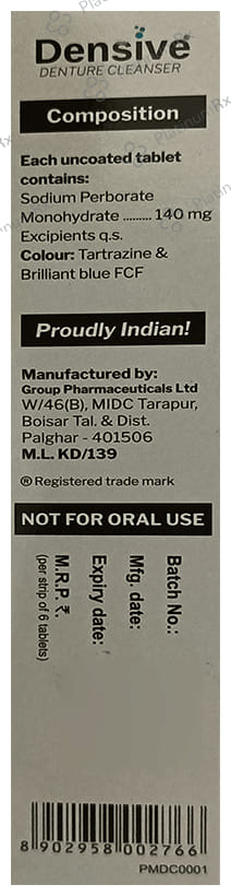 Densive Denture Cleanser Tablet 6s