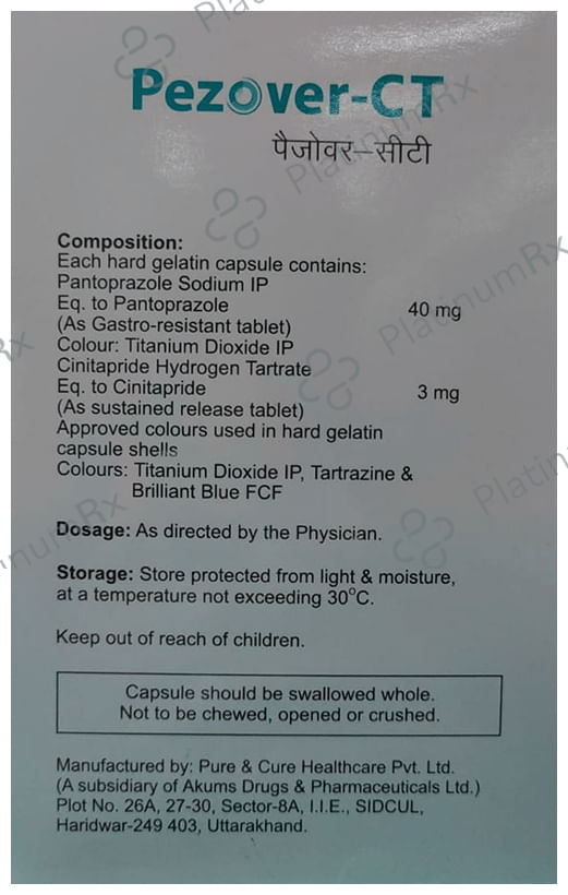 Pezover CT 3/40mg Capsule 10s
