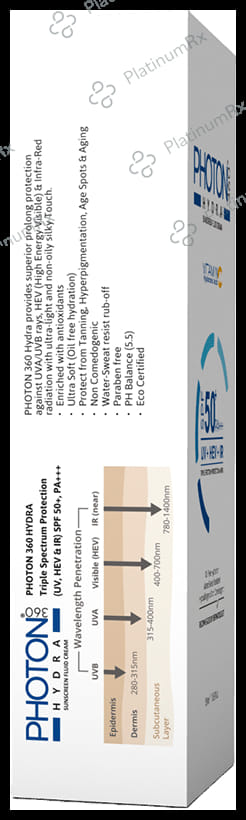 Photon Hydra 360 SPF 50+ PA +++ Sunscreen Fluid Cream 50ml