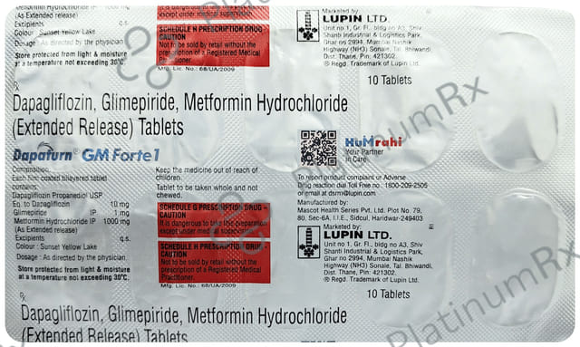 Dapaturn GM Forte 1/10/1000mg Tablet ER 10s