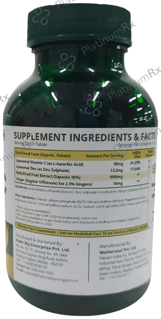 Himalayan Organics Vitamin C as Amla Extract 1000mg Tablet 120s